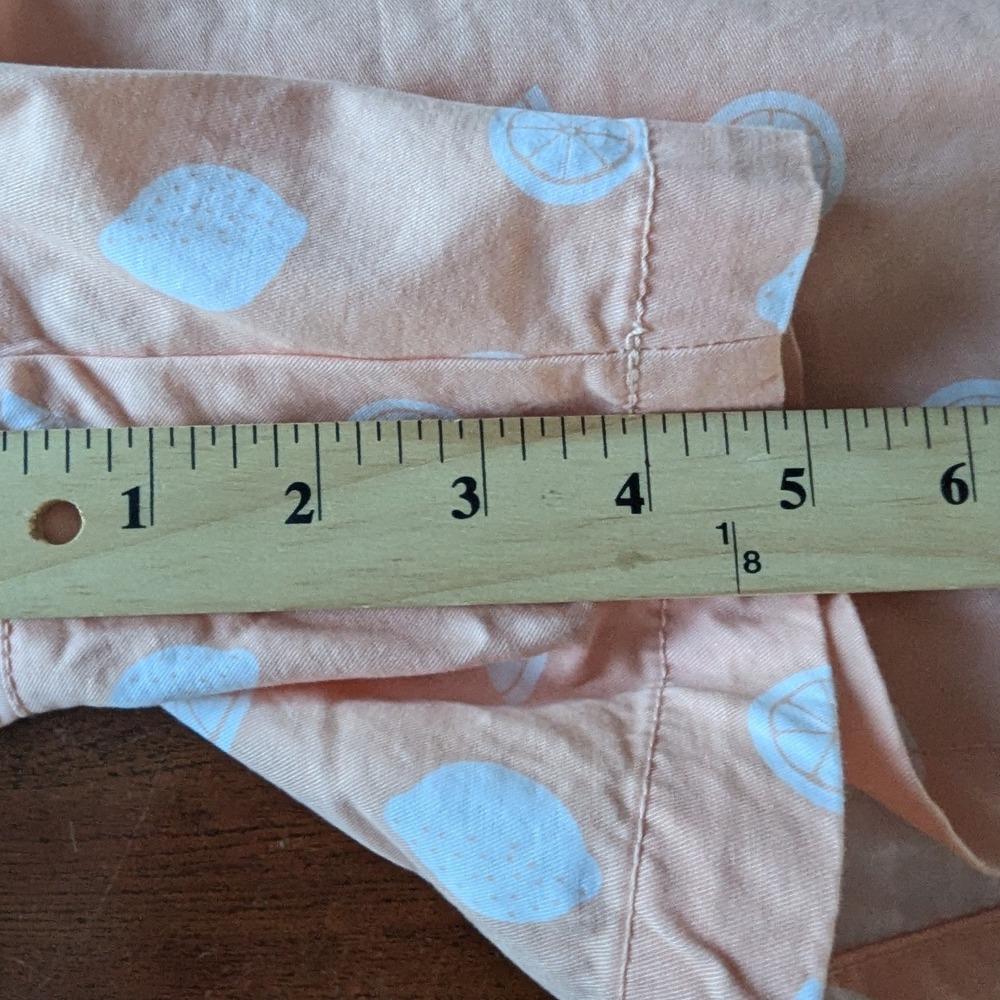 Old Navy Everyday Shorts Peach White Lemon Citrus Print Womens 8 Preppy Pastel - Picture 4 of 7